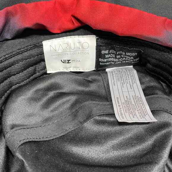 NARUTO SHIPPUDEN AKATSUKI BOONIE HAT W/ AKATSUKI NECK DRAPE BUCKET HAT - Picture 4 of 9